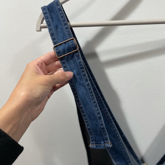 Jean skirt with overal straps/ jean skirt with suspenders/ fall skirt jean - Picture 7 of 7